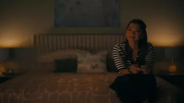 Frame Femme Mariner Striped Cotton-Blend Sweater In Navy Multi worn by Dr. Sasha Lubbock (Inga Schlingmann) as seen in Watson (S01E06)