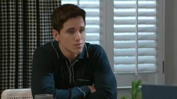 Paisley & Gray Tipped Long-Sleeve Polo Shirt worn by  Bradley 'Smitty' Smith(Mike C. Manning) as seen in Beyond the Gates (S01E20)