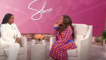 Christopher John Rogers Wiggle Dot Jacquard Crop Crewneck Cardigan worn by Sherri Shepherd as seen in Sherri on March 31, 2025