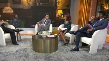 Chiara Boni La Petite Robe Florien Dress worn by Gayle King as seen in CBS Mornings on April 1, 2025