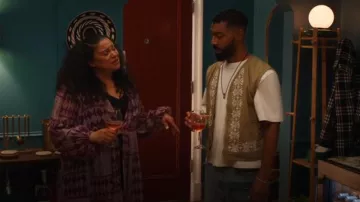 BDG Embroidered Vest Jacket In Green worn by Khalil (Tone Bell) as seen in Survival of the Thickest (S02E08)