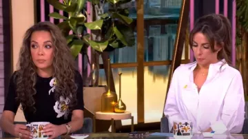 Staud Lisa Tie Front Shirt worn by Alyssa Farah as seen in The View on April 2, 2025