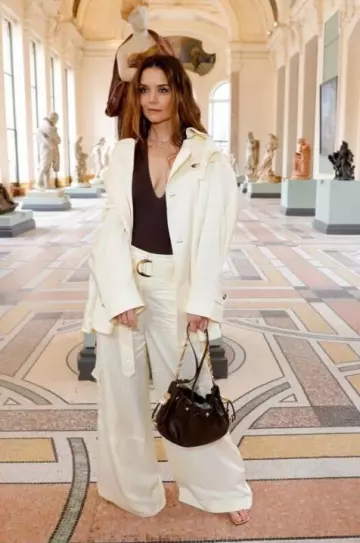 Zimmermann Dawning Cargo Pant worn by Katie Holmes at Zimmermann Show Paris Fashion Week on March 10, 2025