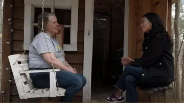 Nike SB Alleyoop Mystic Dates Claystone Red Sneakers worn by Kathy Park as seen in Today on April 2, 2025