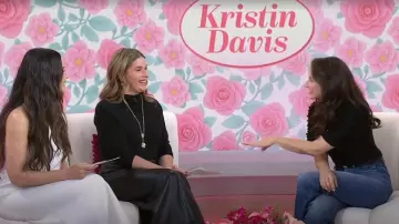 Celine Medium Triomphe Belt worn by Kristin Davis as seen in Today on April 2, 2025