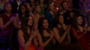 Zara Robe longue dos nu dos nu en chocolat portée par Alexe Godin comme on le voit dans The Bachelor (S29E09)