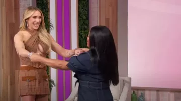 Mini jupe Area Crystal portée par Charlotte Flair vue à Sherri le 4 avril 2025