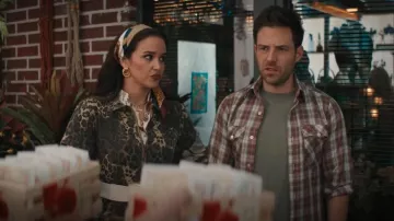 Nasty Gal Denim Leopard Print Romper worn by Birdie (Melissa Fumero) as seen in Grosse Pointe Garden Society (S01E07)