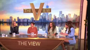 Alice and Olivia Dollie Cardigan worn by Sara Haines as seen in The View on April 4, 2025