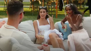 Le Nine Nina Crystal Bag worn by Paige DeSorbo as seen in Summer House (S09E08)