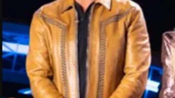 Chaqueta de cuero adornada con tachuelas usada por (Luke Bryan) como se ve en American Idol (T15)
