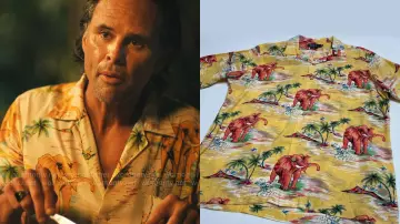 Elephants Print Shirt of Rick Hatchett (Walton Goggins) in The White Lotus (S03E08)