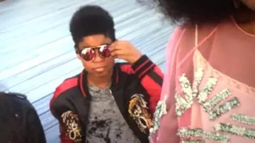Clip-on sunglasses worn by Isaac (JD McCrary) as seen in Little