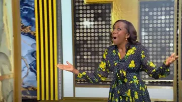 Helsa The Belted Blazer usada por Deborah Roberts en el Tamron Hall Show el 3 de abril de 2025