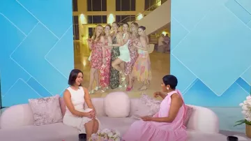 Staud Marlowe Neck-Tie Tiered Maxi Dress worn by Tamron Hall as seen in Tamron Hall Show on April 7, 2025
