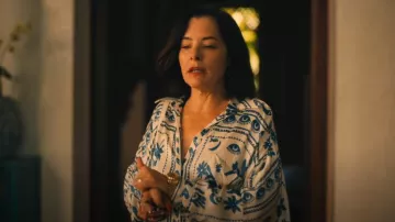 Corey Lynn Calter Long Sleeve Mini Shirt Dress worn by Victoria Ratliff (Parker Posey) as seen in The White Lotus (S03E08)