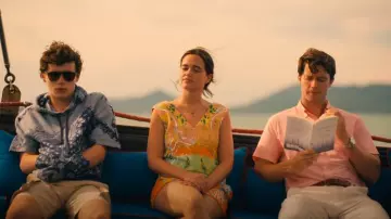 Emilio Pucci Cutout Star Playsuit worn by Piper Ratliff (Sarah Catherine Hook) as seen in The White Lotus (S03E08)