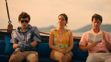 Louis Vuitton Virgil Bandana Short-Sleeve Hoodie LV Monogram Tie-Dye worn by Lochlan Ratliff (Sam Nivola) as seen in The White Lotus (S03E08)