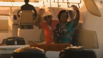 Johnny Was Ombre Garden Black Kaftan Cover Up worn by Belinda Lindsey (Natasha Rothwell) as seen in The White Lotus (S03E08)