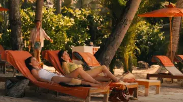 Louis Vuitton Kalahari GM In Brown Empreinte Leather worn by Chelsea (Aimee Lou Wood) as seen in The White Lotus (S03E08)
