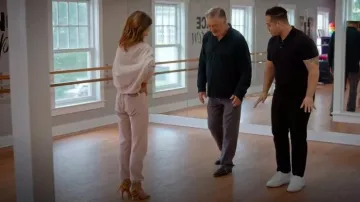 Ykxlm Latin Ballroom Dance Shoes Women 3 Inch Heel Practice Dancing Shoes worn by Hilaria Baldwin as seen in The Baldwins (S01E06)