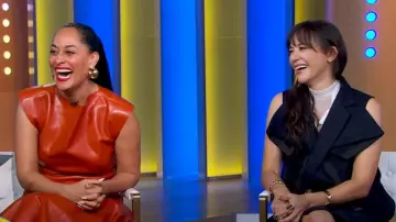 Entire Studios Leather Structured Tank in Copper worn by Tracee Ellis Ross as seen in Good Morning America on  April 7, 2025