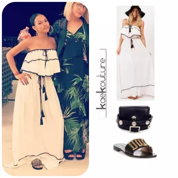 Sandales Dior Evolution en cuir noir portées par Karrueche Tran sur le compte Instagram @kaekouture