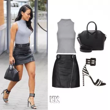 Mini sac Givenchy Antigona en cuir noir utilisé par Karrueche Tran sur le compte Instagram @kaekouture