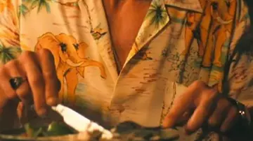 Elephant Print Shirt of Rick Hatchett (Walton Goggins) as seen in The White Lotus (S03)