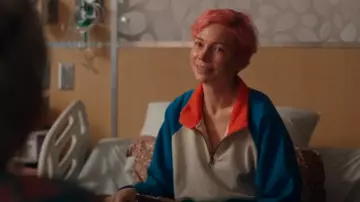 Finger In The Nose Grey Color Block Quarter Zip Sudadera usada por Molly Kochan (Michelle Williams) como se ve en Dying for Sex (S01E08)