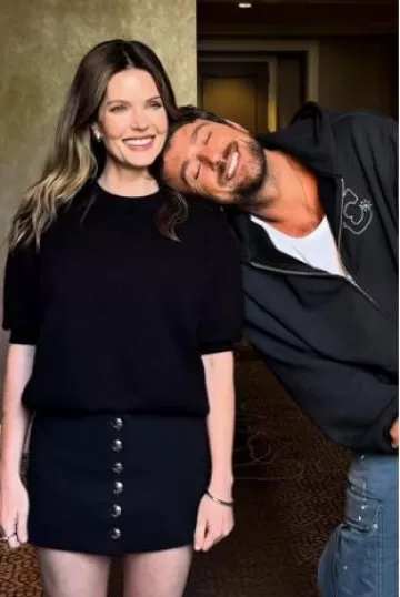 Khaite Davin Sweater worn by Meghann Fahy at Drop Los Angeles Press on April 8, 2025