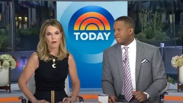 Marlo Laz Large Southwestern Moon Charm worn by Savannah Guthrie as seen in Today on April 7, 2025