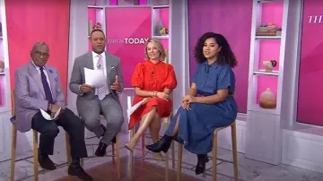 Zara Z1975 Belted Denim Midi Dress worn by Arianna Davis as seen in Today on April 7, 2025
