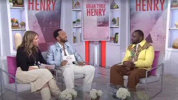 Golf Le Fleur Floral Work Jacket worn by Brian Tyree Henry as seen in Today with Jenna & Friends on April 8, 2025