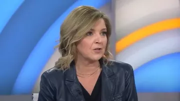 Cinq a Sept Louisa Chaqueta usada por Christine Romans como se ve en Today el 9 de abril de 2025