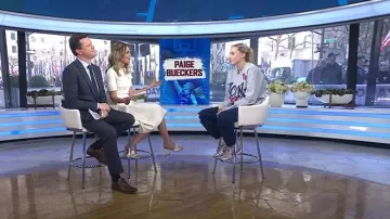 Gucci Slide Sandal With Horsebit worn by Savannah Guthrie as seen in Today on April 9, 2025