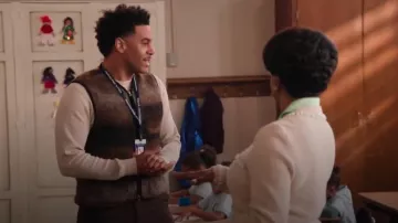 Universal Works Ombre Fleece Zip Gilet worn by Tariq (Zack Fox) as seen in Abbott Elementary (S04E21)