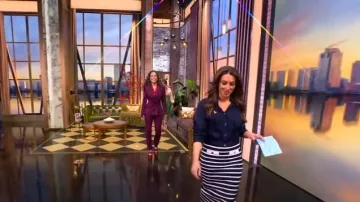 Veronica Beard Gil Linen Shirt worn by Alyssa Farah as seen in The View on April 7, 2025