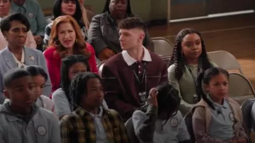 Asos Design Boxy Rugby Sweatshirt With Contrast Seam Details In Brown worn by Jacob Hill (Chris Perfetti) as seen in Abbott Elementary (S04E21)