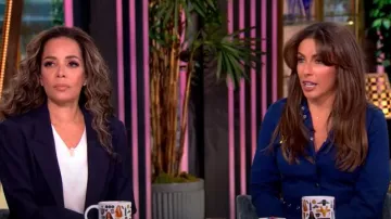 Michael Kors Collection Organic Cotton Stretch Poplin Belted Cargo Shirtdress worn by Alyssa Farah as seen in The View on April 8, 2025