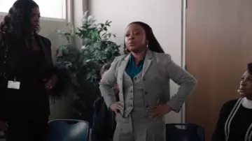 Babaton Deniro Vest worn by Janine Teagues (Quinta Brunson) as seen in Abbott Elementary (S04E21)