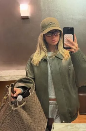 The Frankie Shop Enora Faux Leather Jacket worn by Alix Earle on her Instagram Post on April 6, 2025