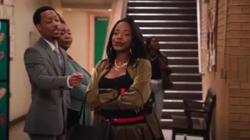 Inc Disco Track Jacket worn by Crystal (Tatyana Ali) as seen in Abbott Elementary (S04E21)