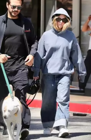 Miu Miu White Leather Sneakers worn by Sydney Sweeney in Los Angeles on April 6, 2025