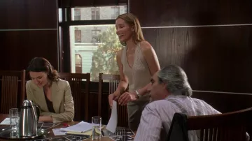 Ralph Lauren Cream & Sky Blue Cashmere Cable Knit Halter Top Sweater worn by Spears (Michael Michele) in How to Lose a Guy in 10 Days