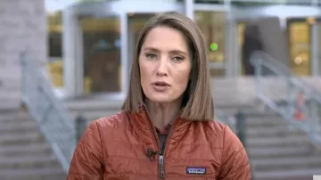 Veste Patagonia Nano Puff portée par Kayna Whitworth vue dans Good Morning America le 10 avril 2025