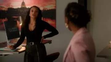 Simkhai Fabiana Belted Pants worn by Lacey Quinn (Gabrielle Walsh) as seen in Found (S02E16)