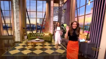 Gucci Printed cotton-twill Midi Skirt worn by Alyssa Farah as seen in The View on April 9, 2025