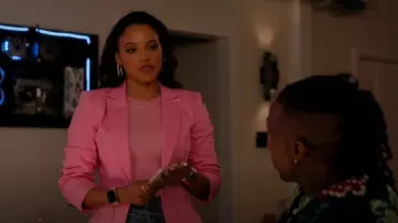 Cinq à Sept Louisa Heart-Embroidered Blazer worn by Lacey Quinn (Gabrielle Walsh) as seen in Found (S02E18)