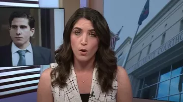 Maeve Tweed Vest worn by Liz Kreutz as seen in Today on April 10, 2025